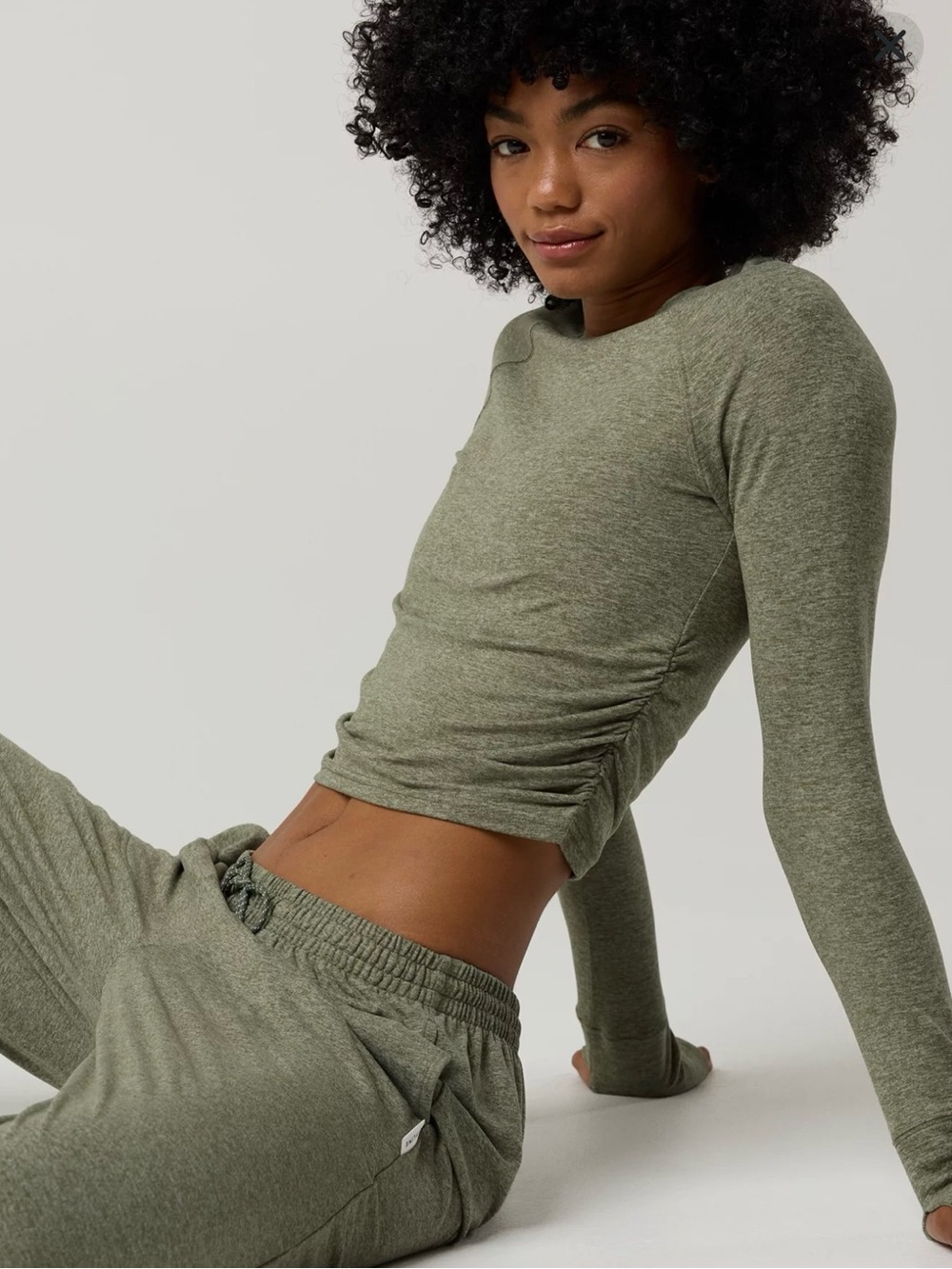 NWT OFFLINE By Aerie Weekend Away Long Sleeve Tee in Olive Green Women’s Medium